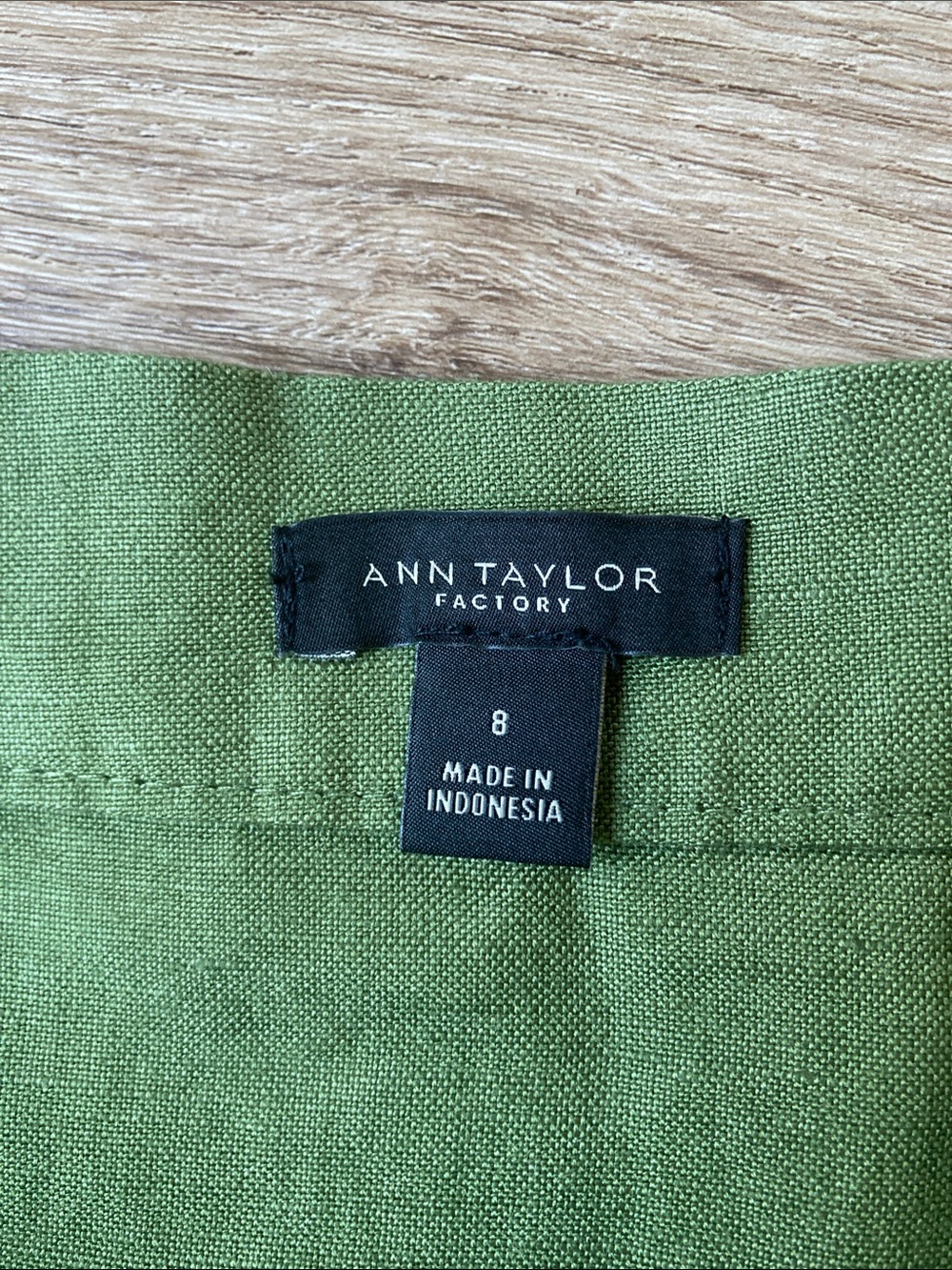 Ann Taylor Factory Olive Green Ruffle Tie-Waist Midi Skirt - Picture 2 of 6